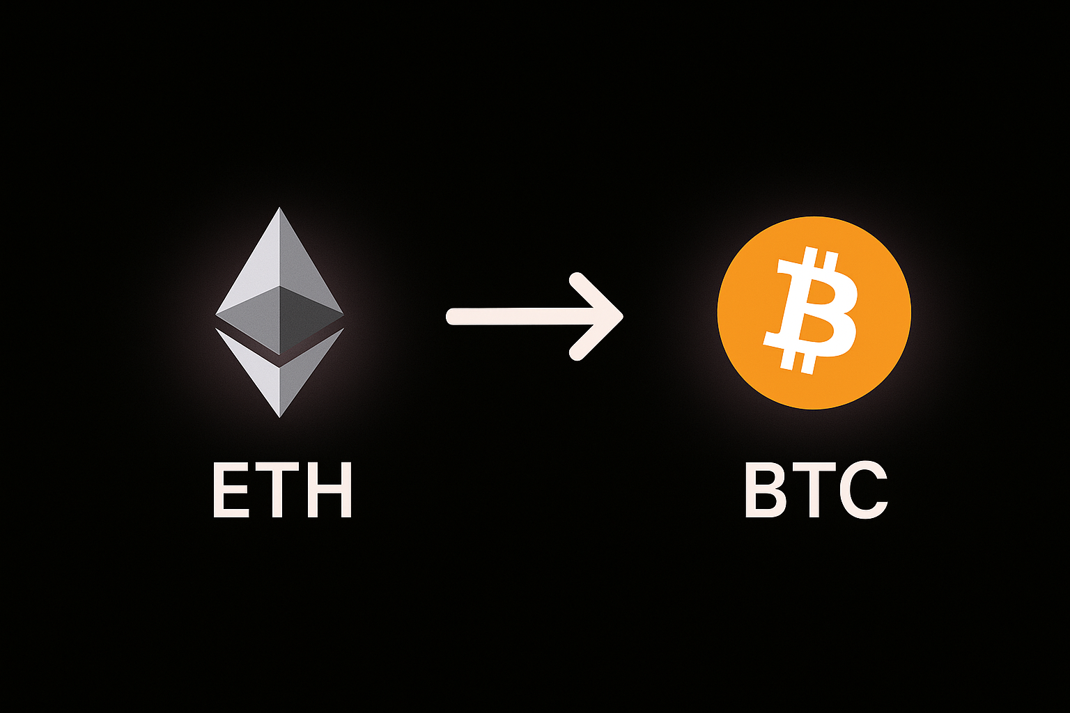 Cómo convertir ETH a BTC sin KYC