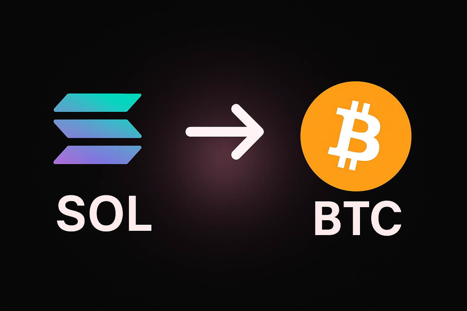Cómo convertir SOL a BTC sin KYC